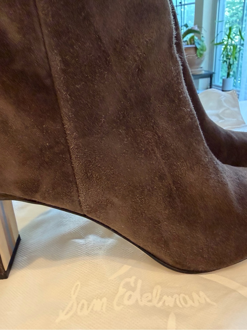 Sam Edelman Sylvia chocolate Brown Suede Knee-High Women's Boots - Picture 5 of 11